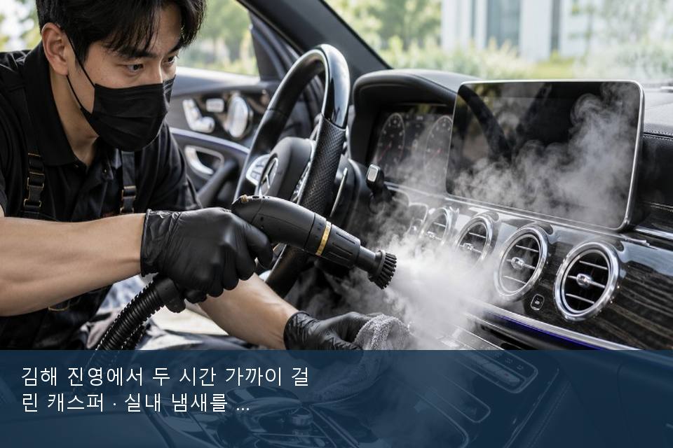 김해 진영에서 두 시간 가까이 걸린 캐스퍼 · 실내 냄새를 연 기록