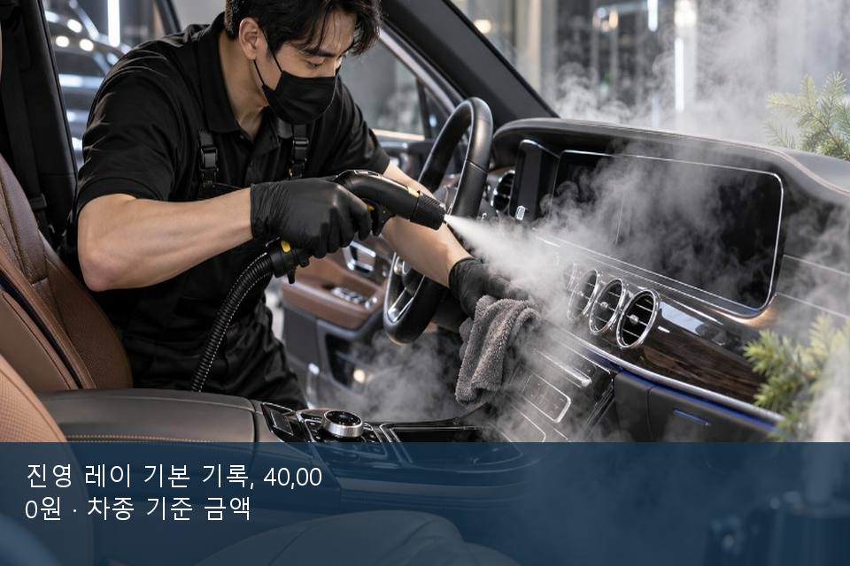 진영 레이 기본 기록, 40,000원 · 차종 기준 금액
